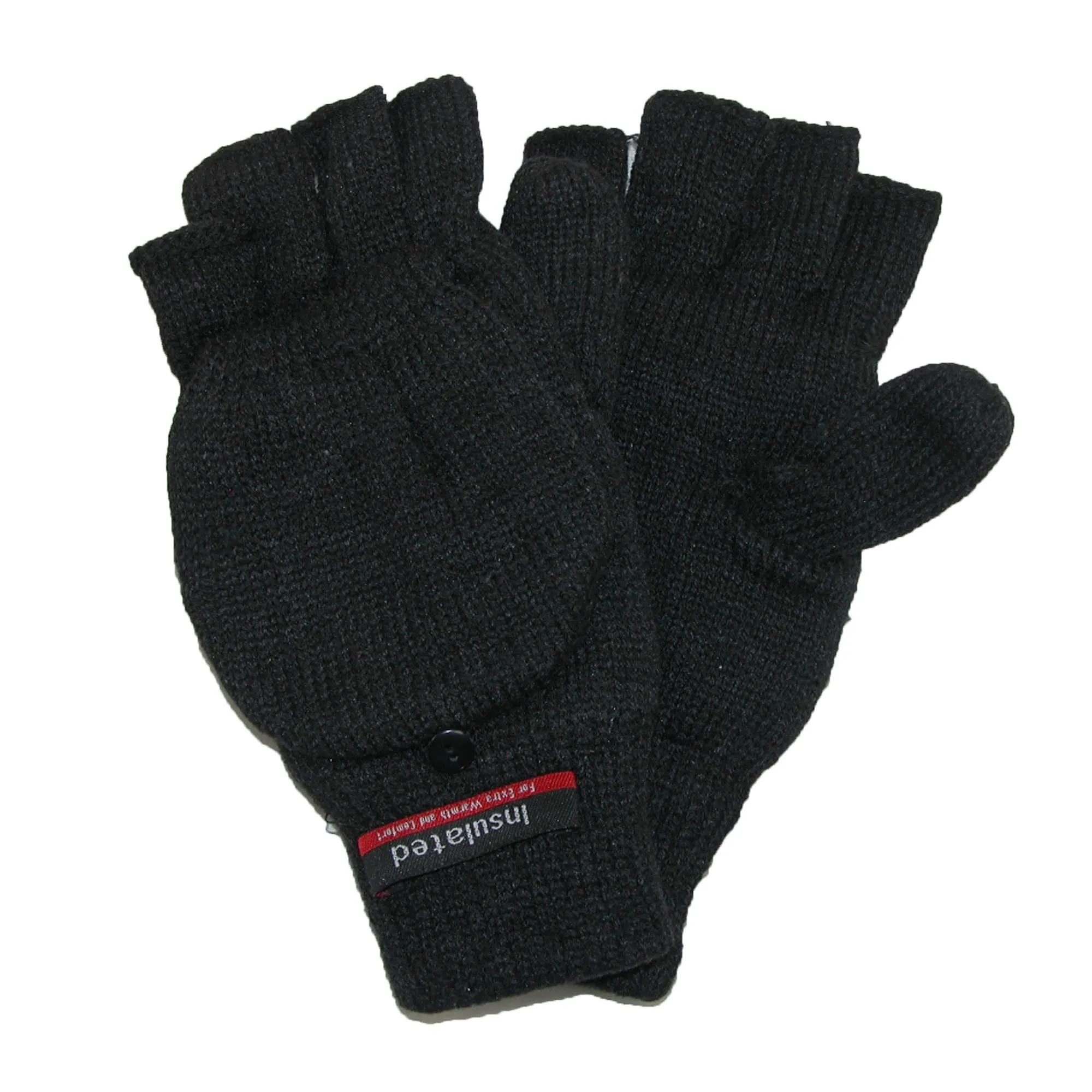 CTM® Men's Knit Flip Top Insulated Gloves