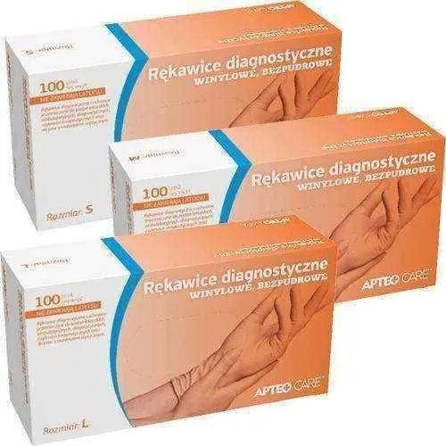 Diagnostic gloves APTEO CARE Vinyl powder-free size M x 100 pieces