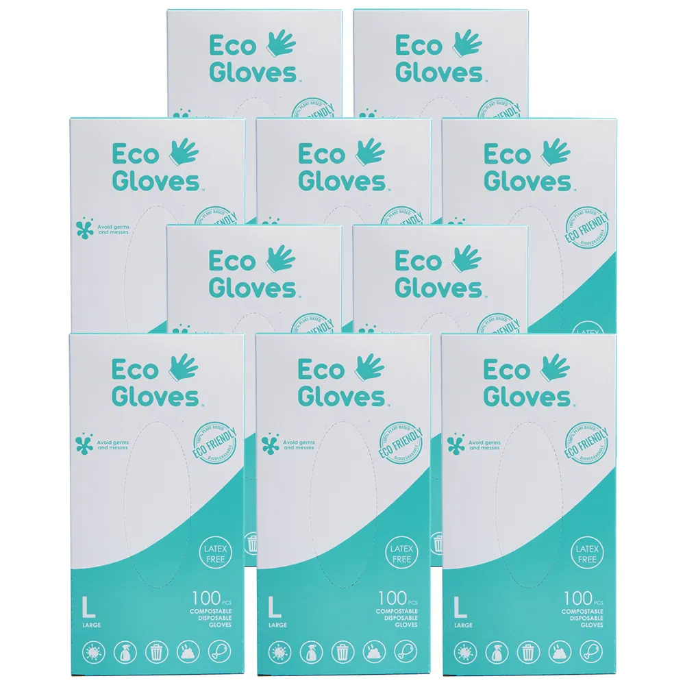 Disposable Eco-Friendly Compostable Gloves - 10 Pack