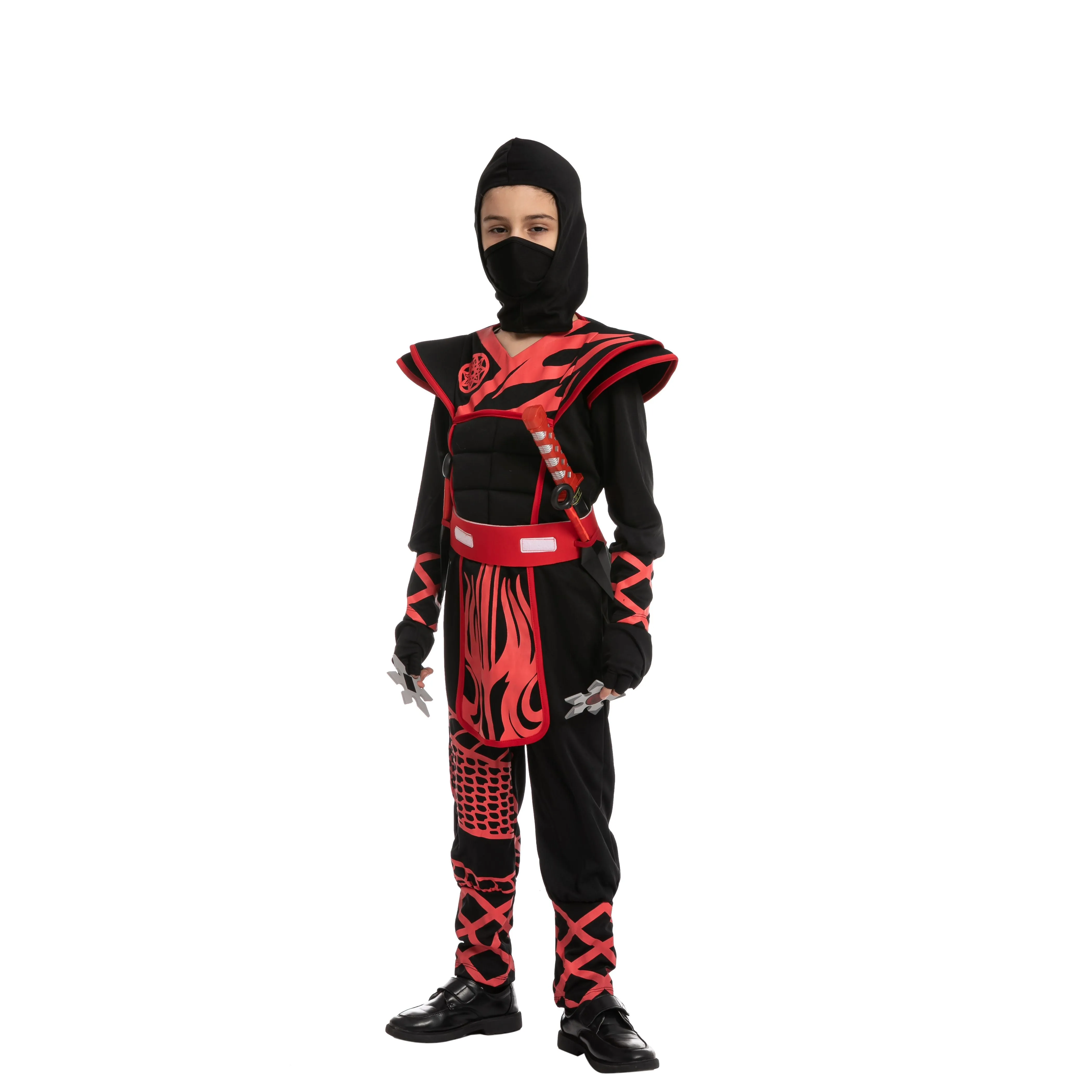 Dragon Scales Red/Black Ninja Costume Cosplay- Child