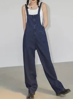 EIGHTHMONTH women's denim jumpsuit summer thin section design sense loose wide leg straight pants