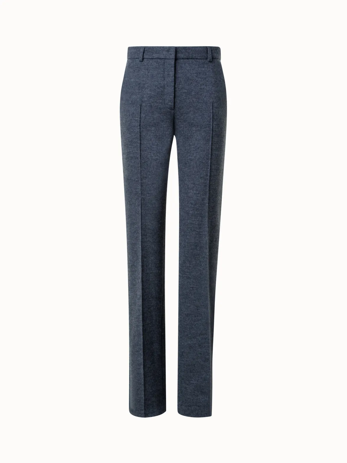 Felted Wool Jersey Straight Leg Pants