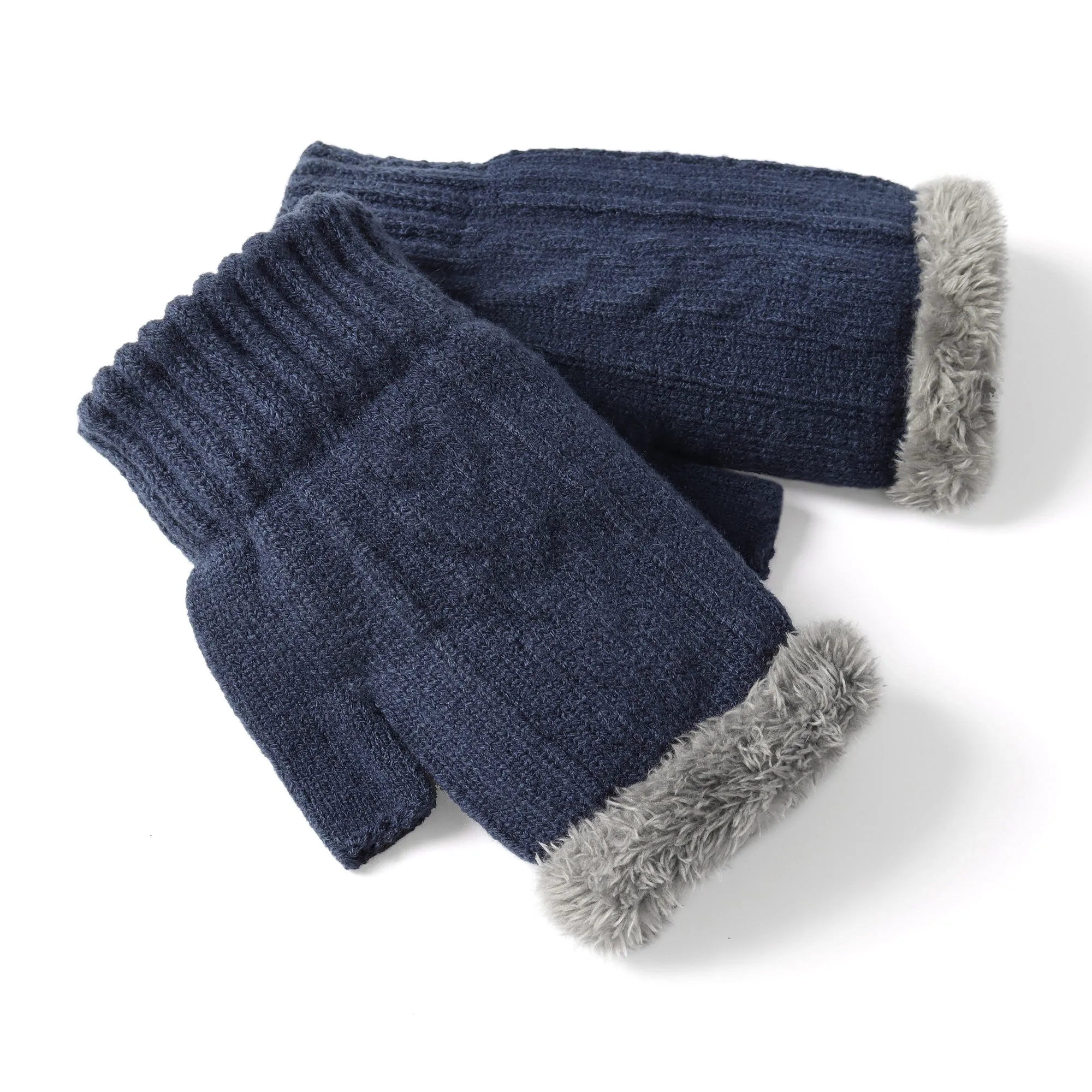 Fingerless Ultra Plush Knit Gloves