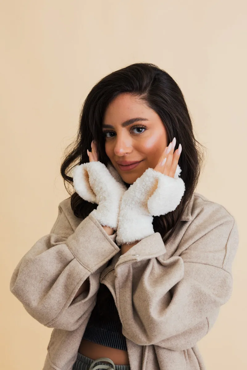 Foldable Texting Gloves with Sherpa Fleece Mittens 📱