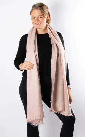 Frayed Edge Scarf | Baby Pink