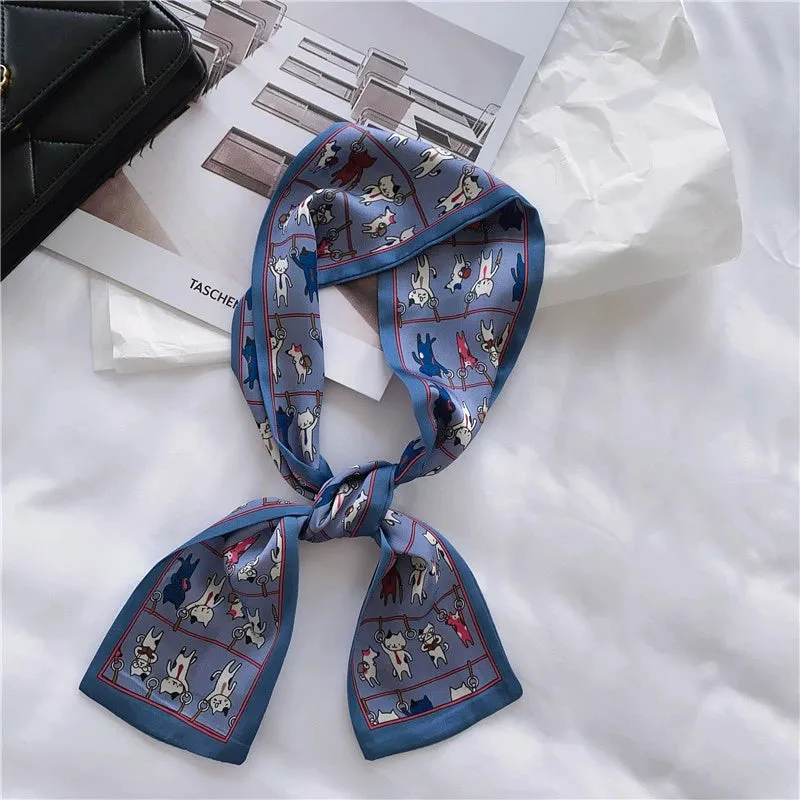 French Retro Silk Scarf Hairband