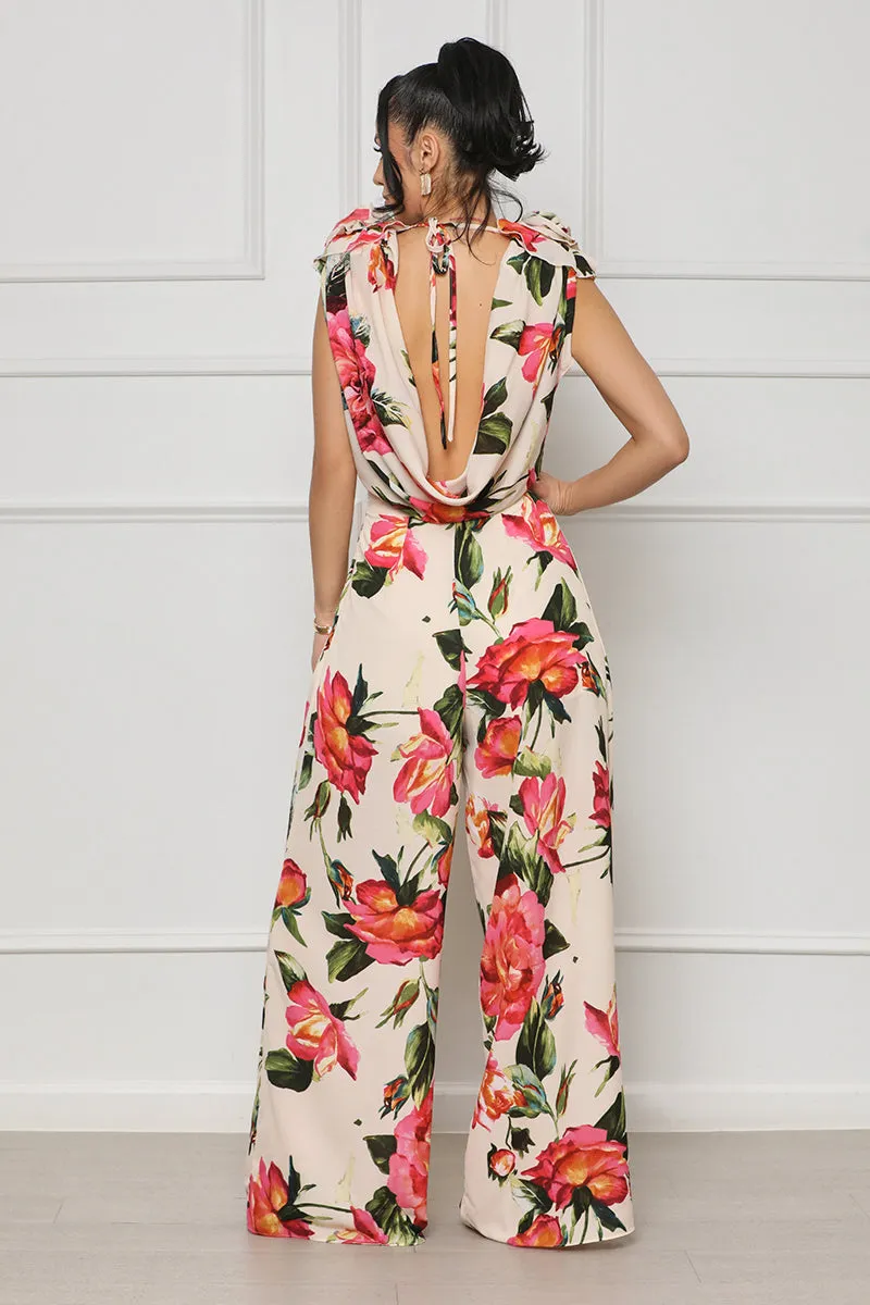 Garden Glow Floral Jumpsuit (Cream Multi)- FINAL SALE