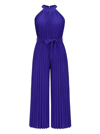 Ginevra Cutout Tied Pleated Sleeveless Jumpsuit | 6 Colors