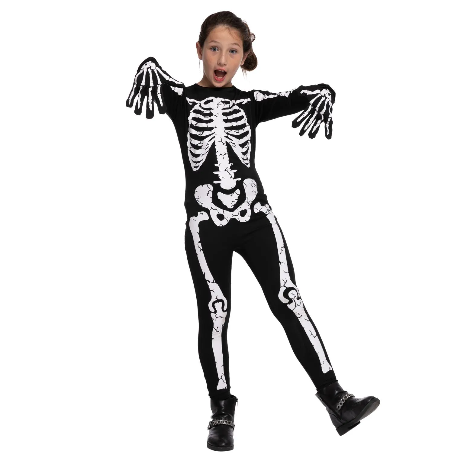 Girl's Pretty Skeleton Costume Cosplay - Child