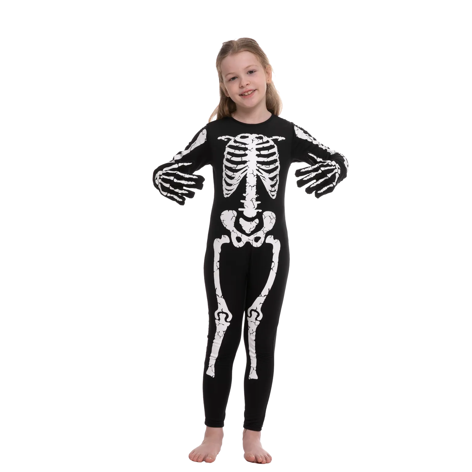 Girl's Pretty Skeleton Costume Cosplay - Child