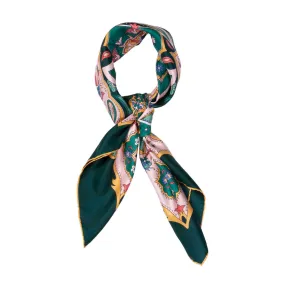 GREEN AND PINK SILK SCARF