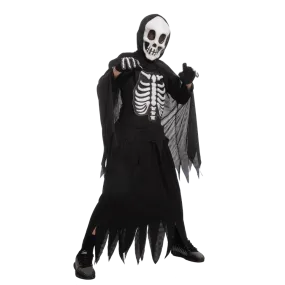 Grim Reaper Skeleton Costume for Boys Cosplay