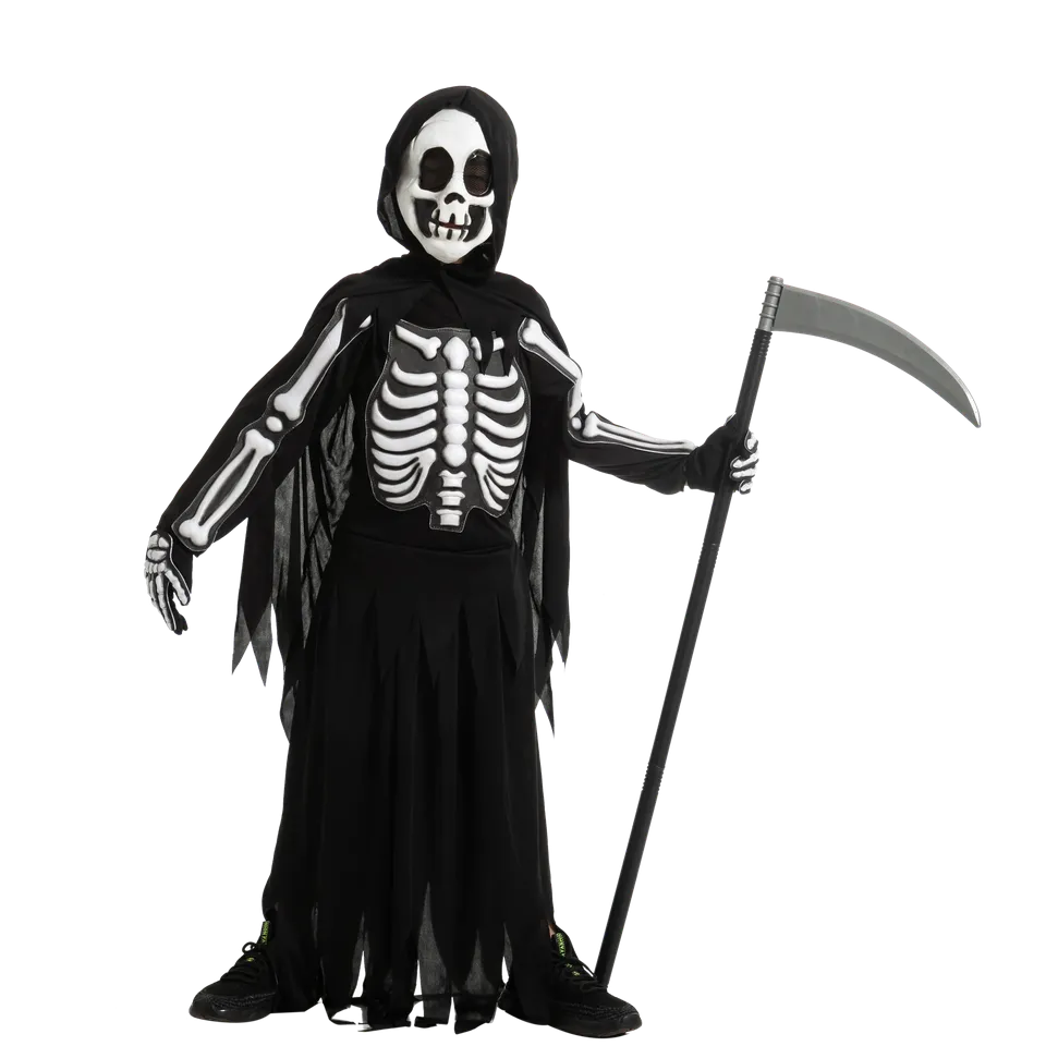 Grim Reaper Skeleton Costume for Boys Cosplay