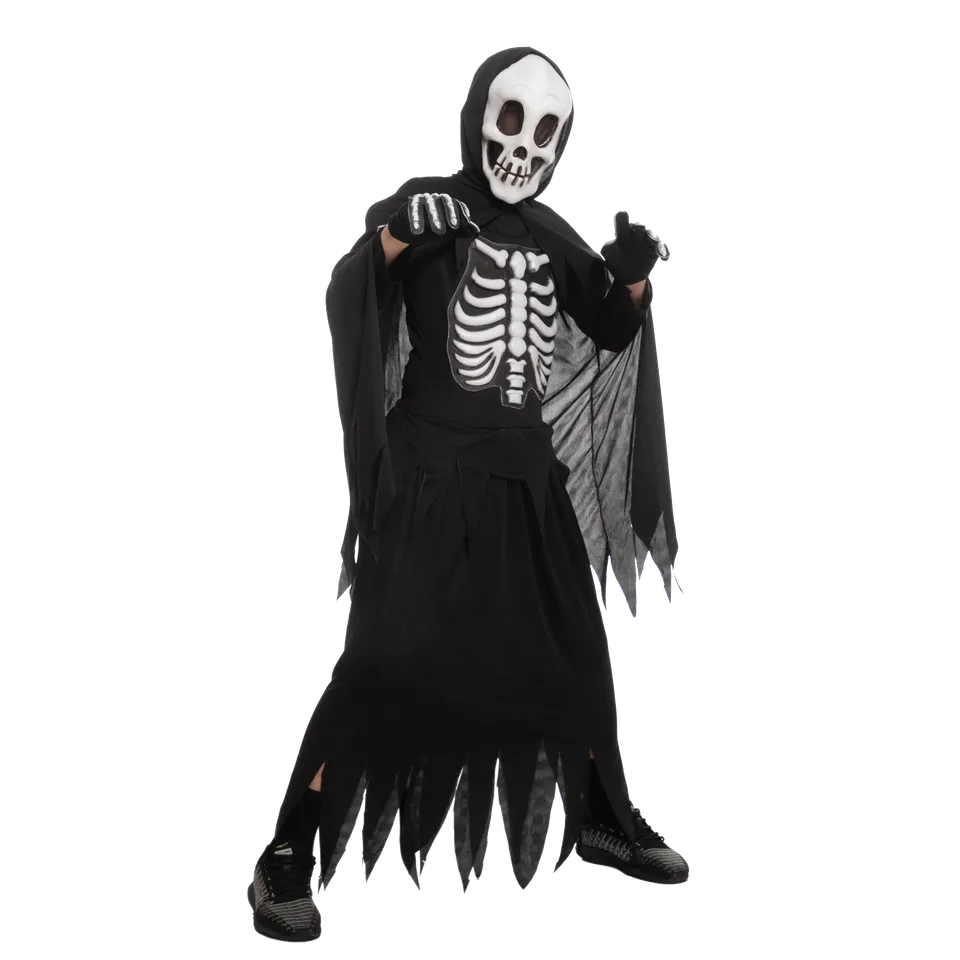 Grim Reaper Skeleton Costume for Boys Cosplay