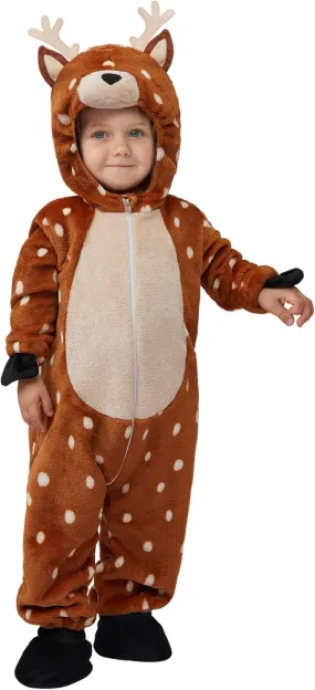 Halloween Baby Pajama, Reindeer Toddler Hooded Jumpsuit Sleepwear