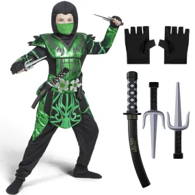 Halloween Green Ninja Costume for Kids