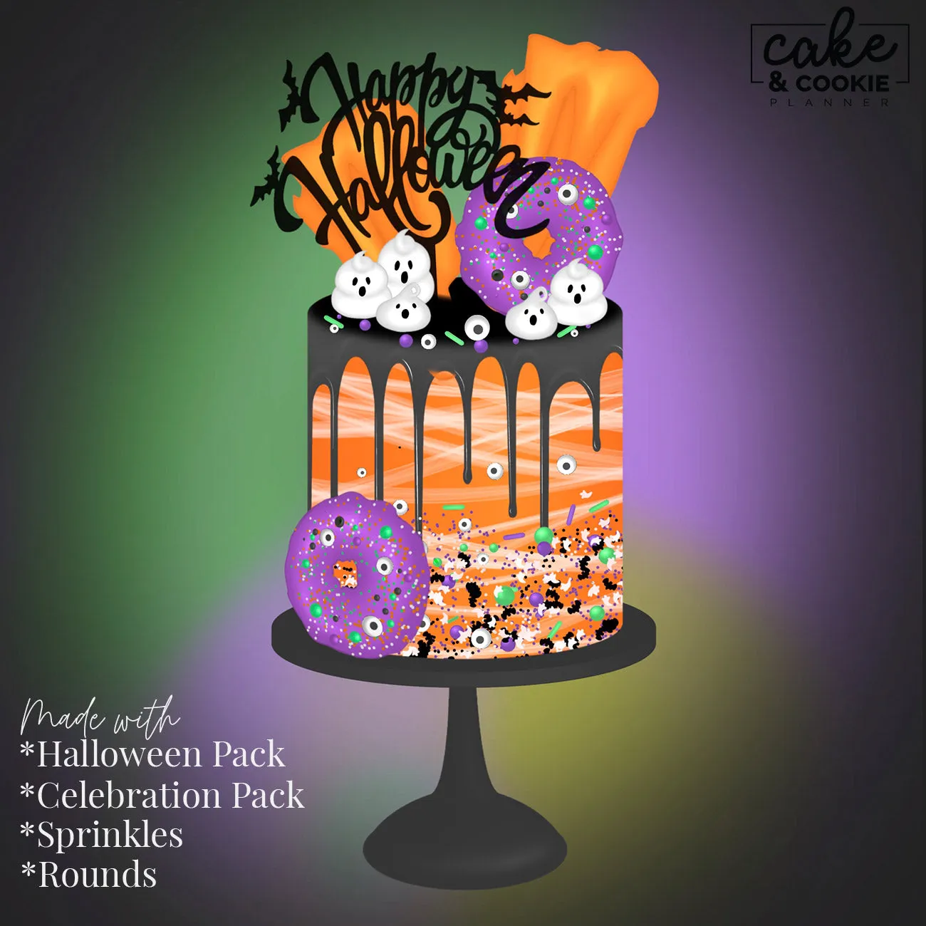 Halloween - Seasonal Procreate Pack - Digital Cake Sketching