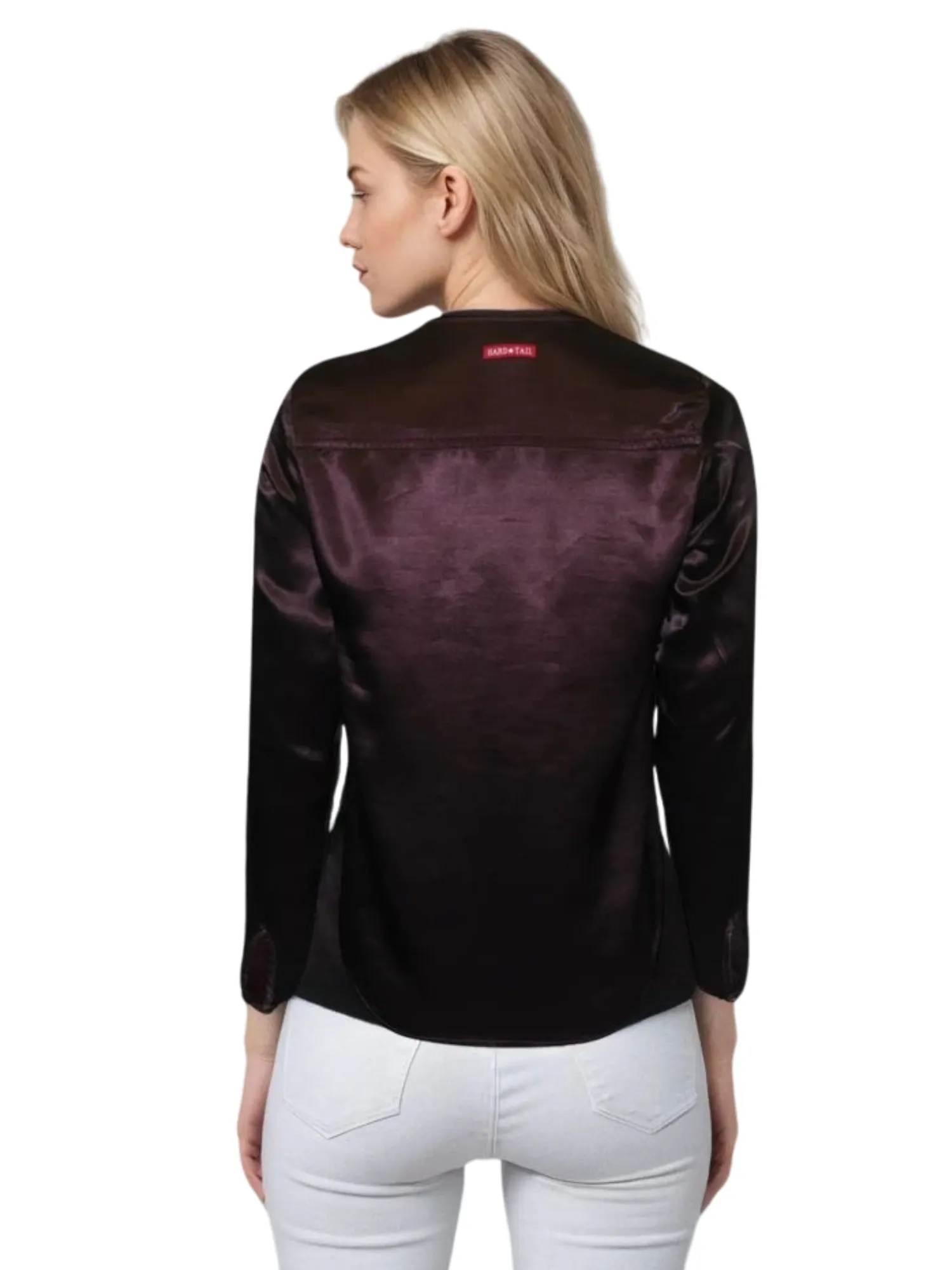 Hard Tail Satin Tie Front Blouse (Style SAT-41)