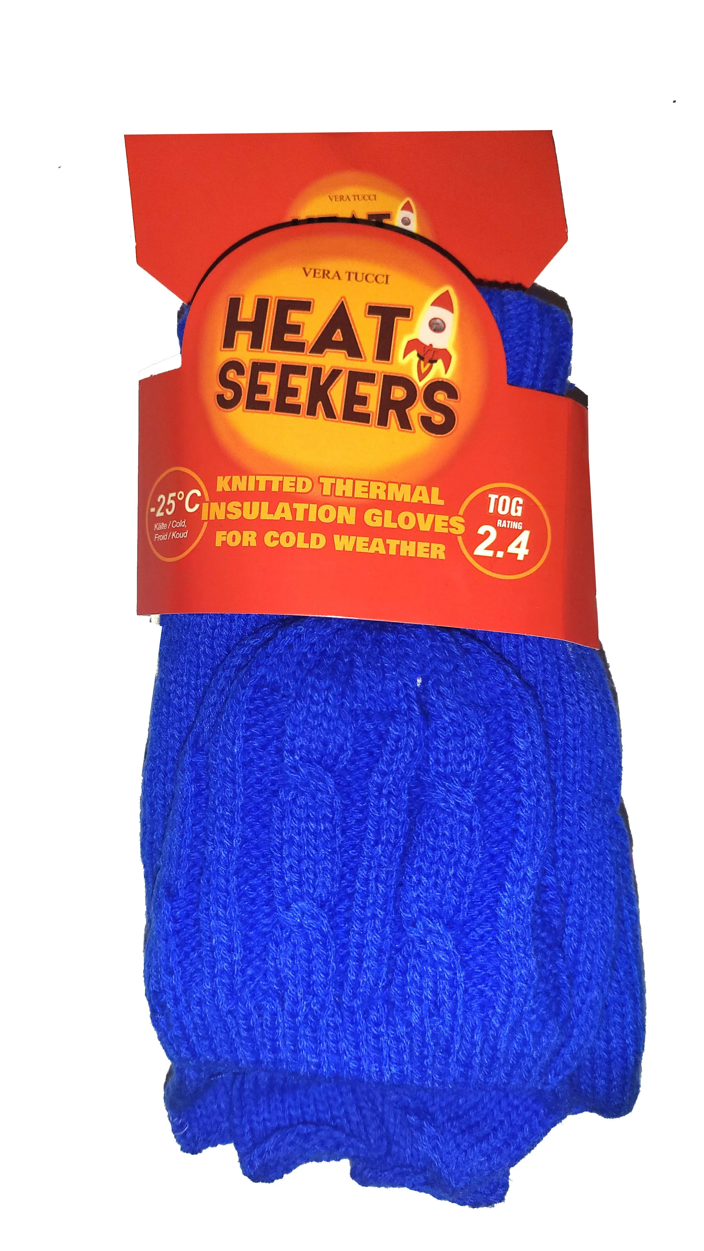 HEATSEEKERS by Vera Tucci - Thermal Cable Knit Fingerless with Flap Over Mittens G41/42