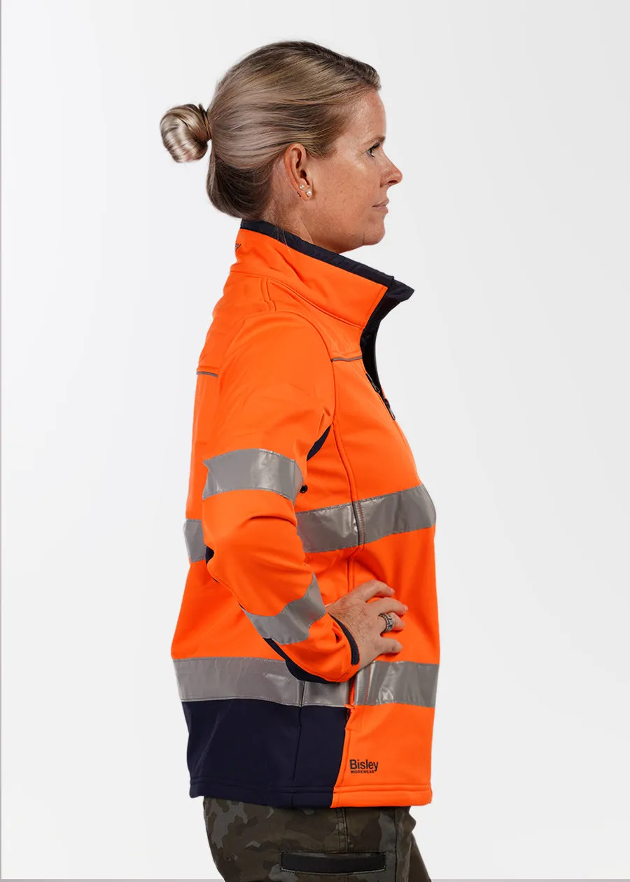 Hi vis women's taped soft shell jacket