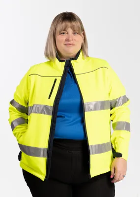 Hi vis women's taped soft shell jacket