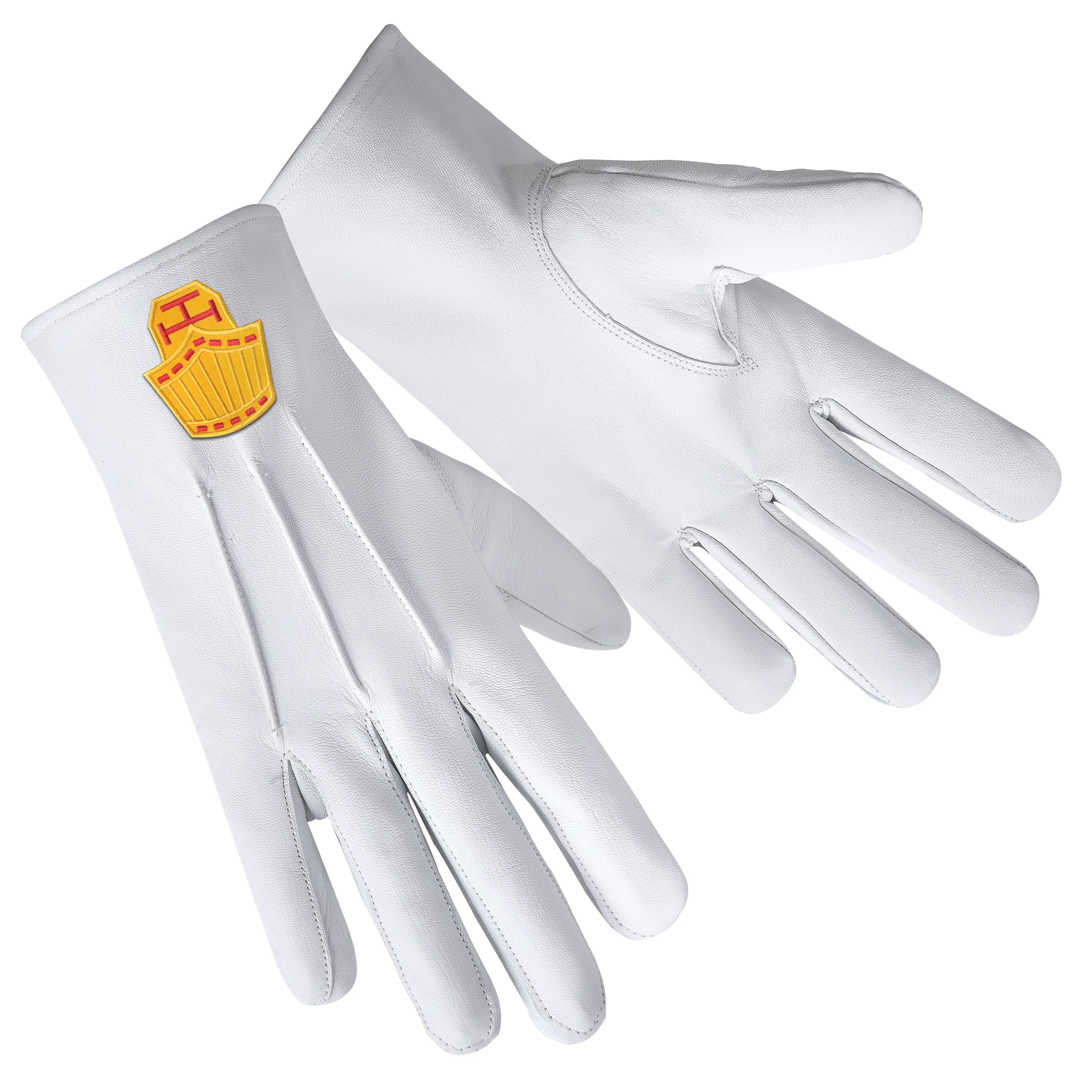 High Priest Royal Arch Chapter Gloves - White Leather