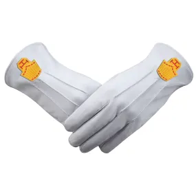 High Priest Royal Arch Chapter Gloves - White Leather