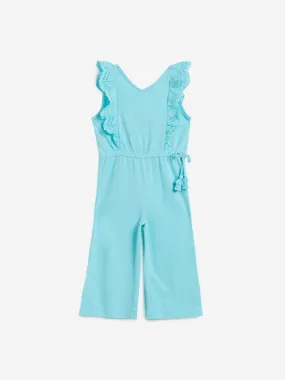 HOP Kids Aqua Lace Detailed Jumpsuit