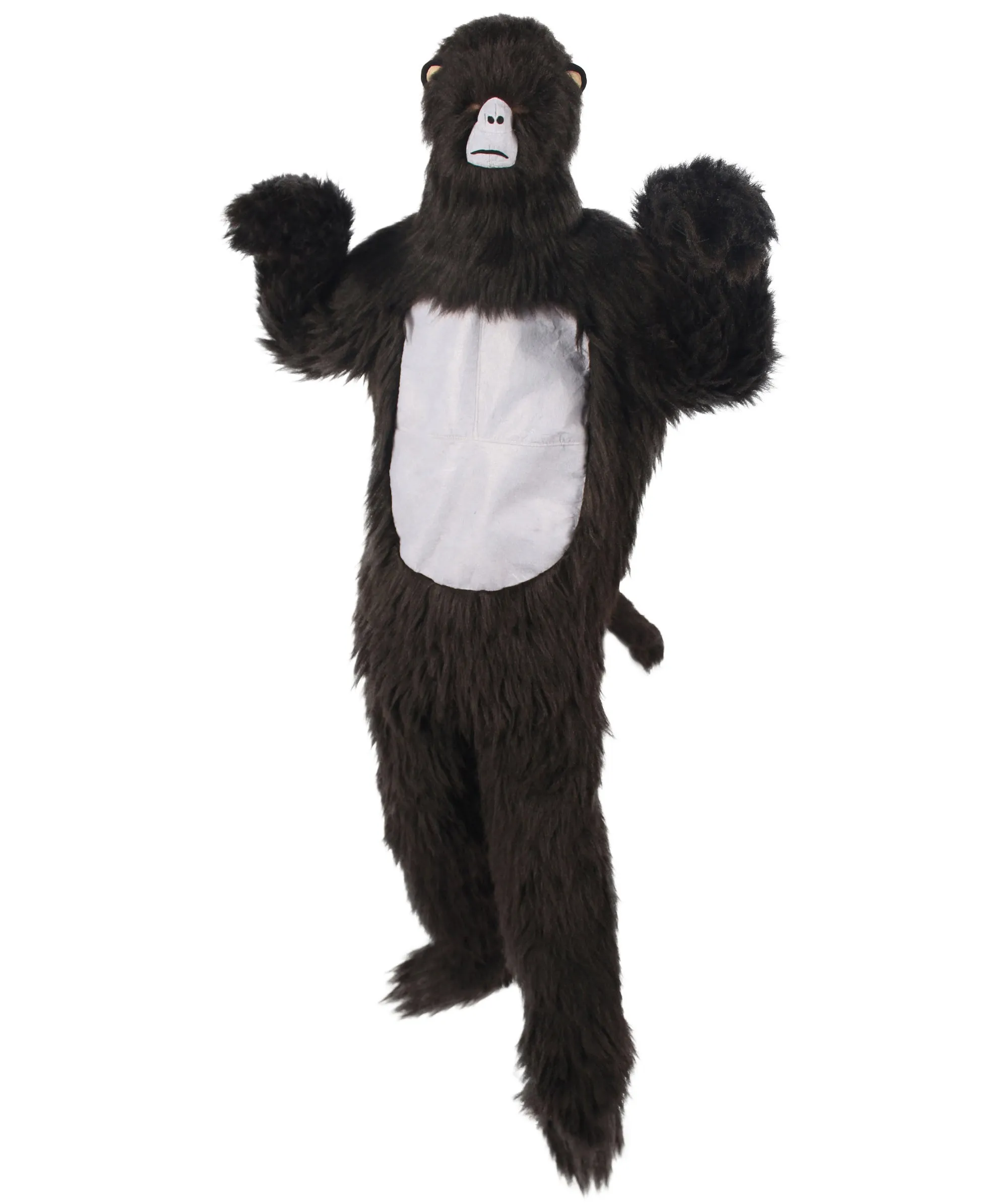 HPO Black and Grey Gorilla Costume with Mask | Long Synthetic Fibers Bundle