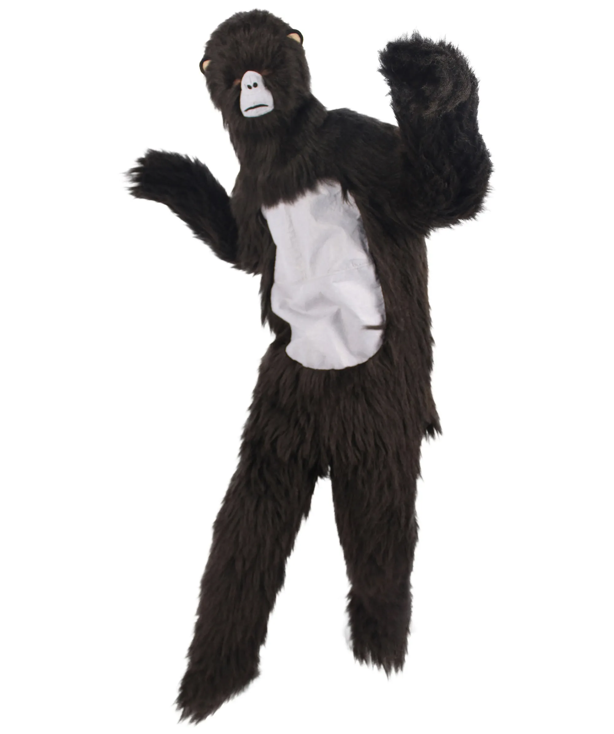 HPO Black and Grey Gorilla Costume with Mask | Long Synthetic Fibers Bundle