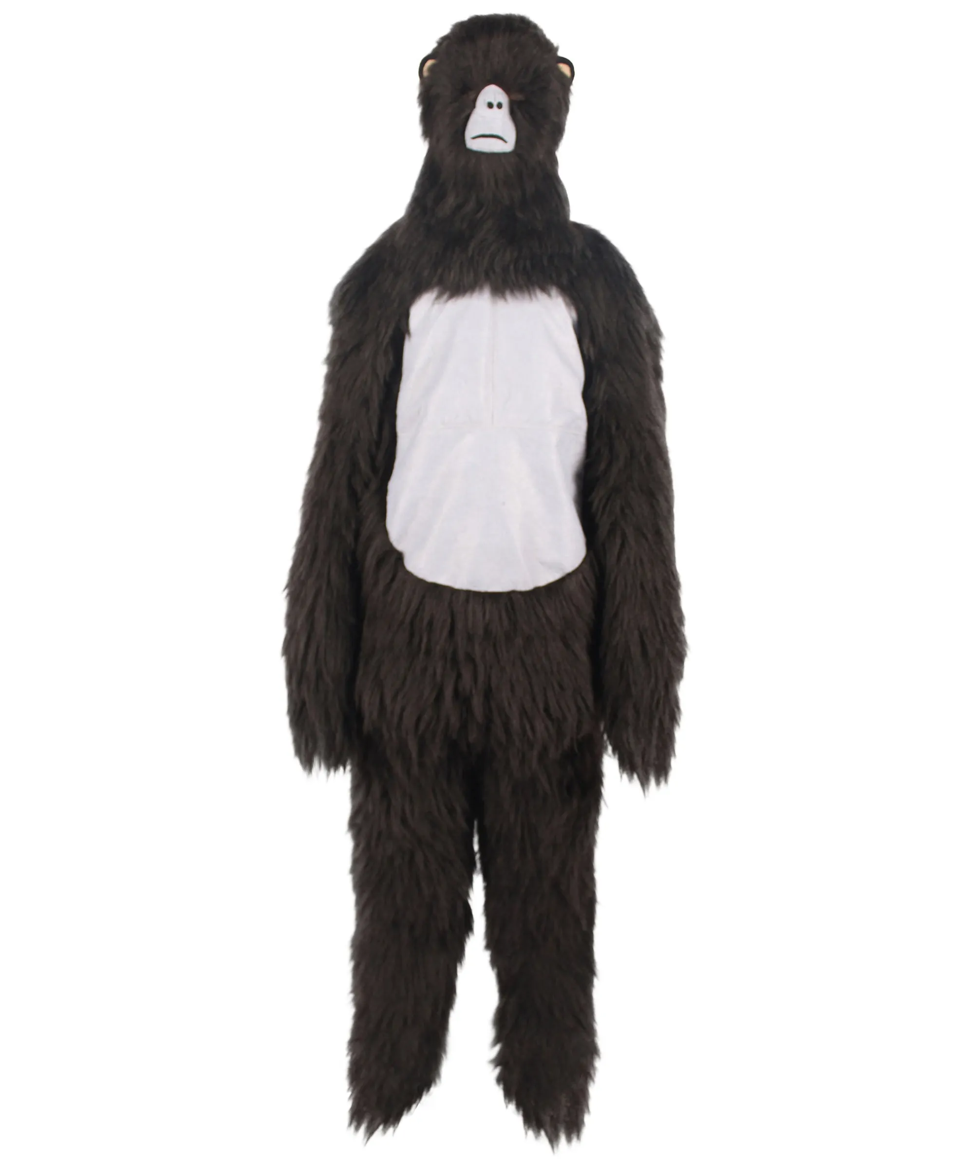 HPO Black and Grey Gorilla Costume with Mask | Long Synthetic Fibers Bundle