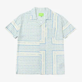 HUF | SCARF RESORT WOVEN TOP  { WHITE/BLUE