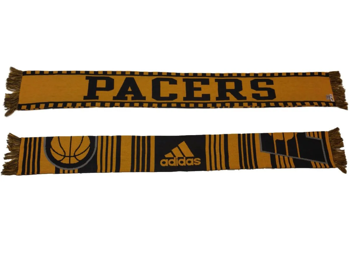 Indiana Pacers Adidas Yellow Navy Reversible Acrylc Knit Scarf (58" x 7.25")