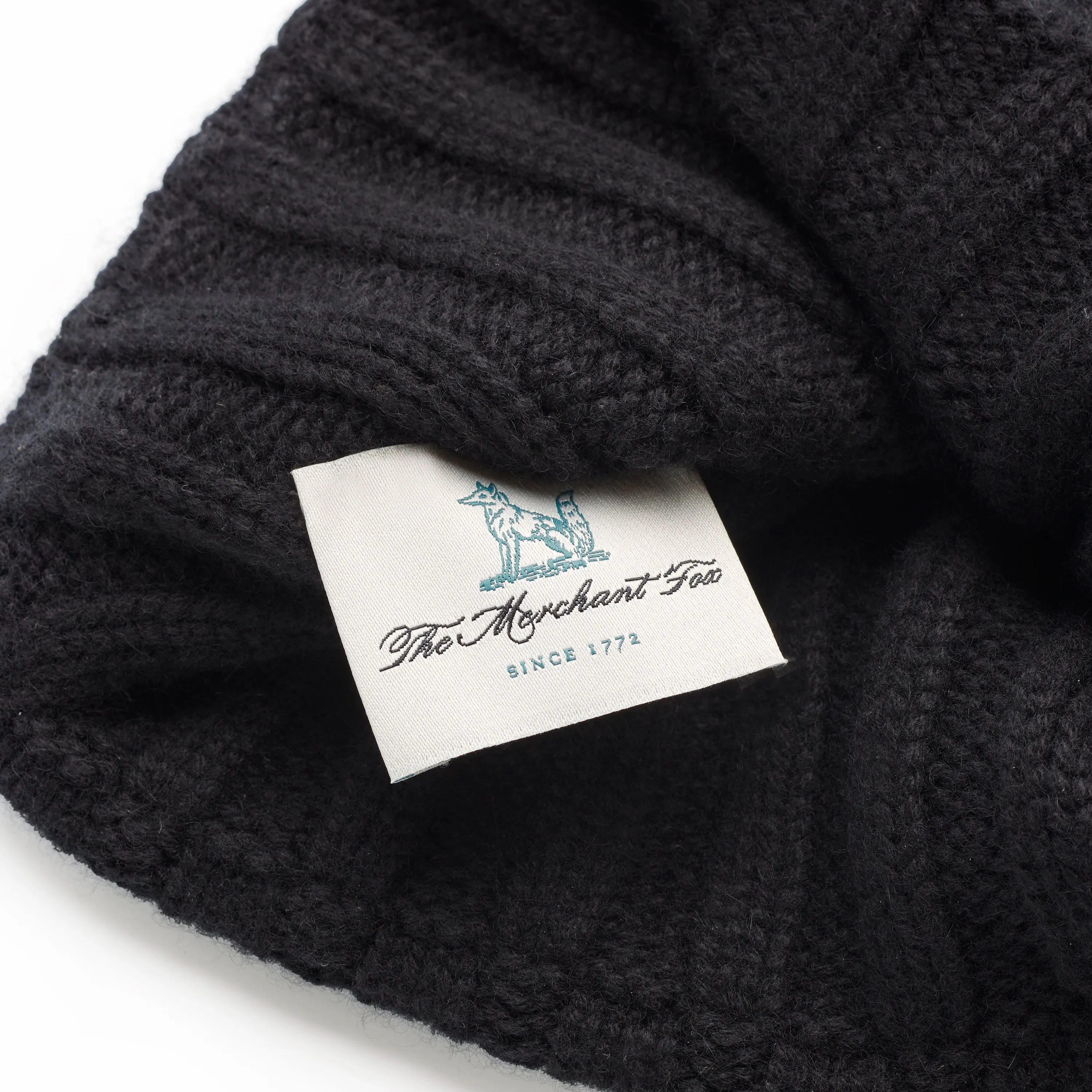 Ink Black Cashmere Knitted Cap