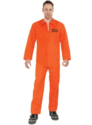 Jailbird Plus Size Mens Orange Prisoner Costume