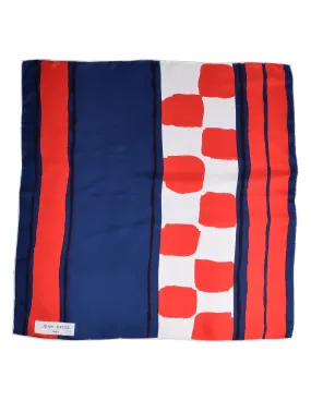 Jean Patou Vintage Red White and Blue Silk Scarf