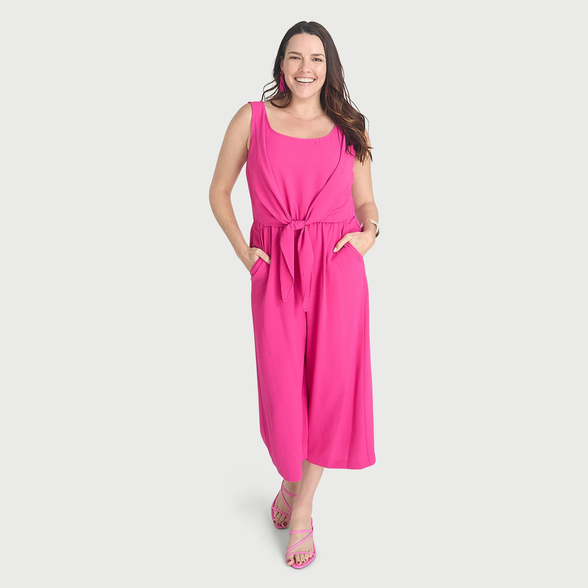 Jori Bright Fuchsia Two-Pocket Jumpsuit