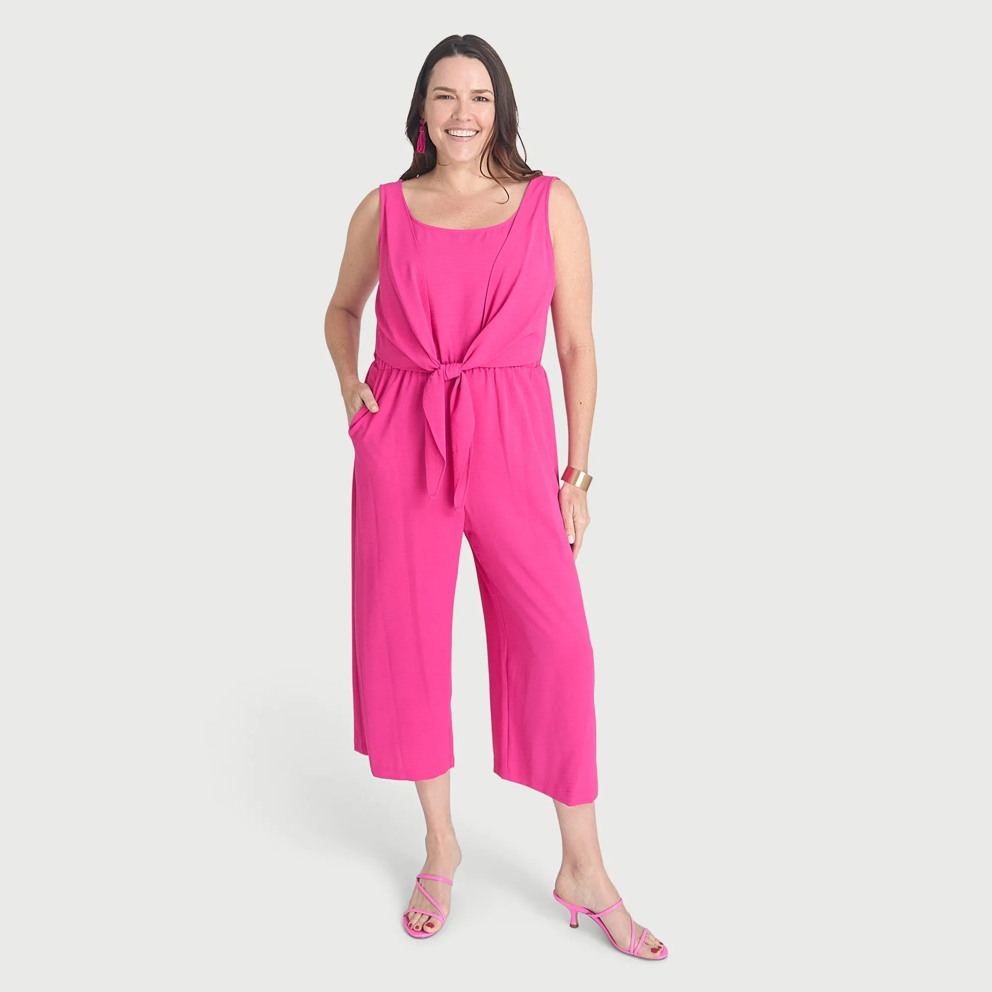 Jori Bright Fuchsia Two-Pocket Jumpsuit