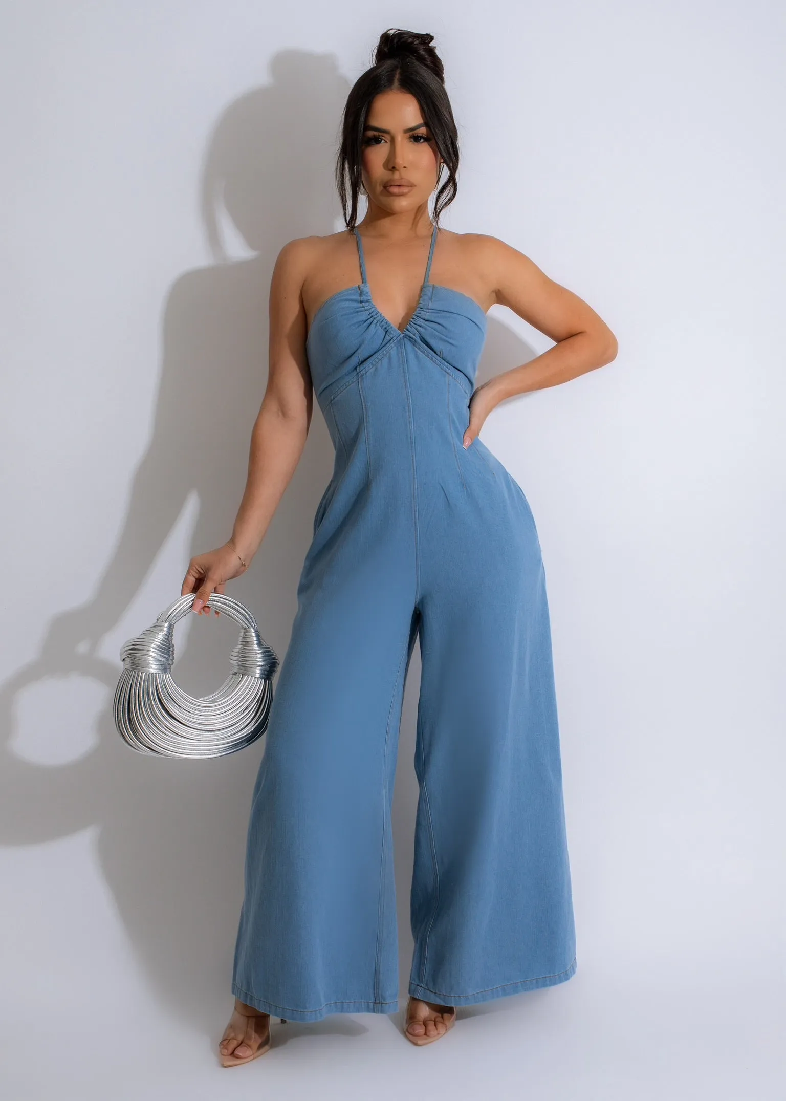 Just Smile Jumpsuit Light Denim