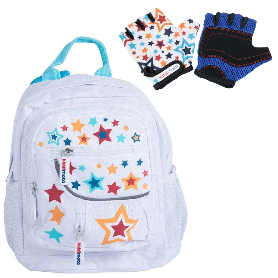 Kiddimoto Back Pack Small Starz with matching Starz Gloves