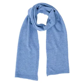 Lambswool Plain Knit Scarf - Jeans Blue