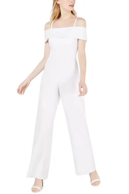 Laundry Spaghetti Strap Popover Zipper Back Elastic Waist Solid Crepe Jumpsuit