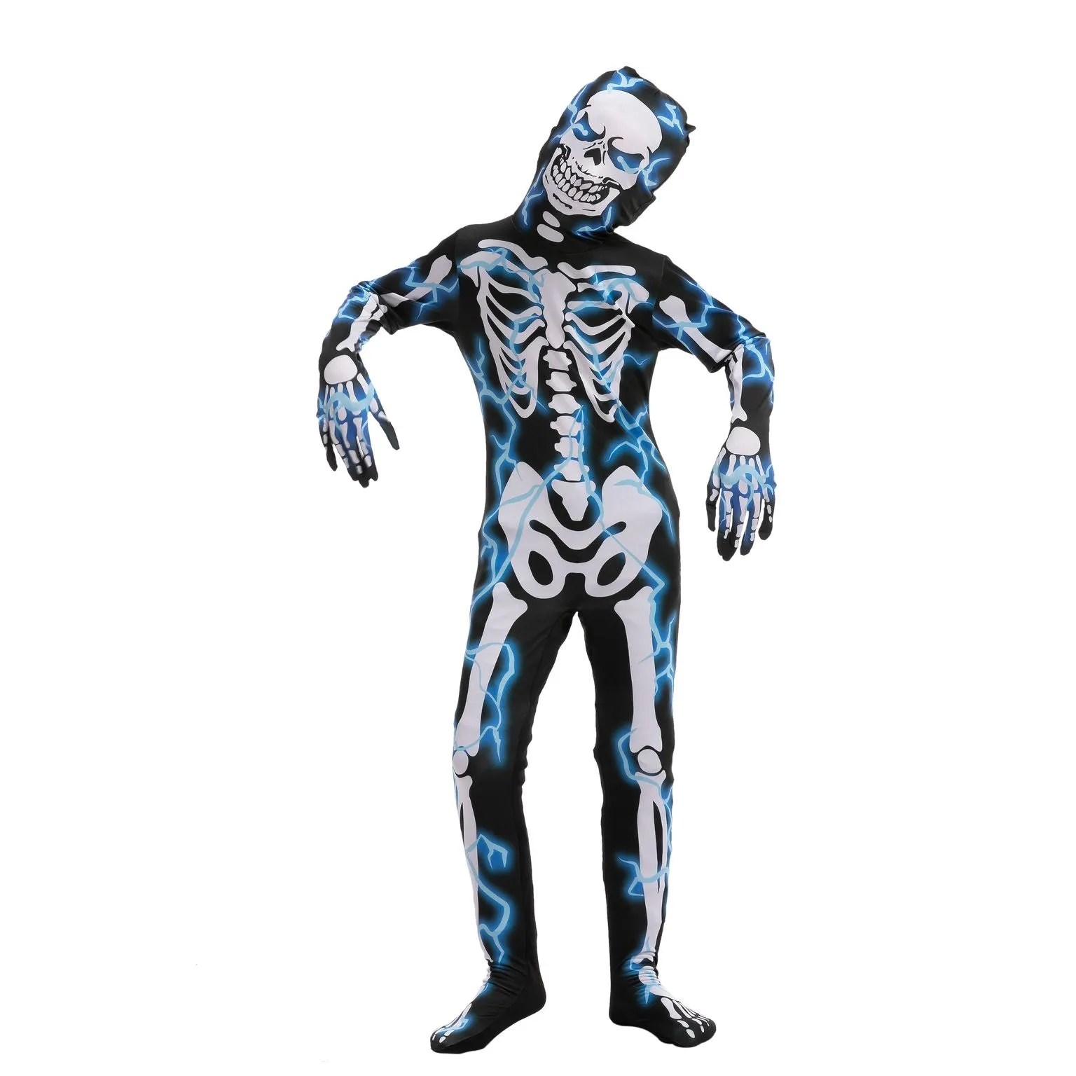 Lightning Skeleton Costume Cosplay- Child