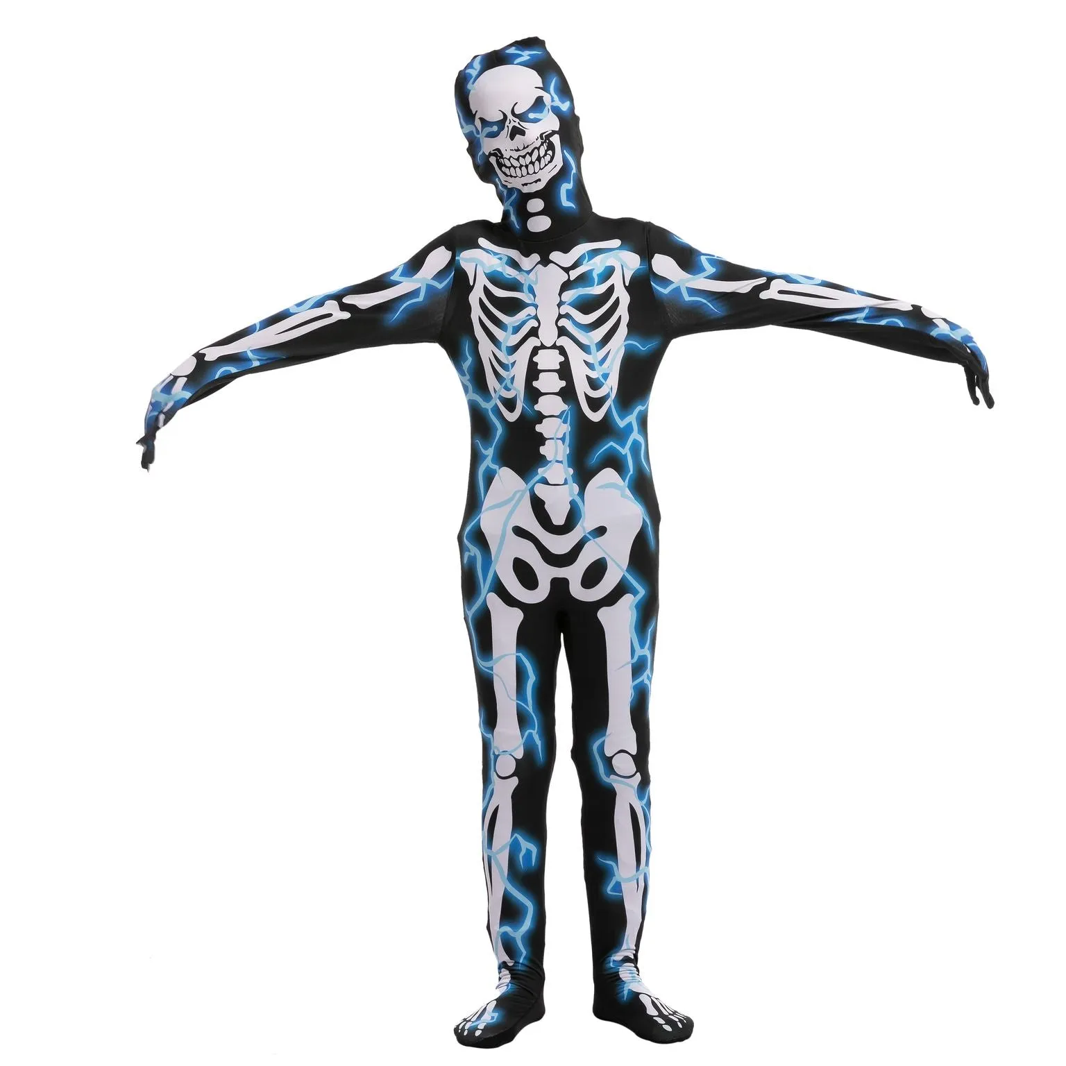 Lightning Skeleton Costume Cosplay- Child