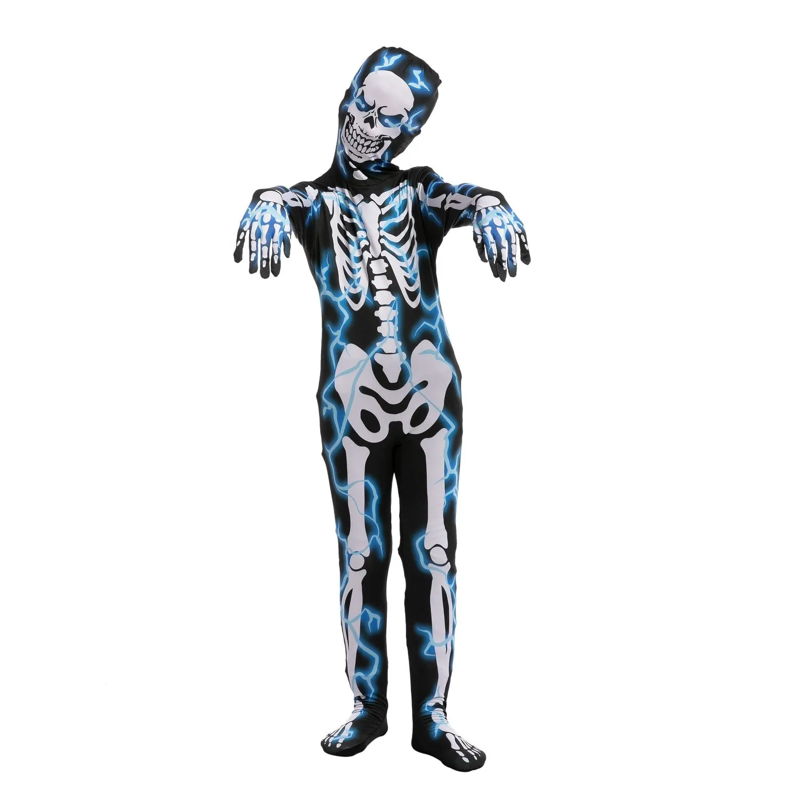 Lightning Skeleton Costume Cosplay- Child