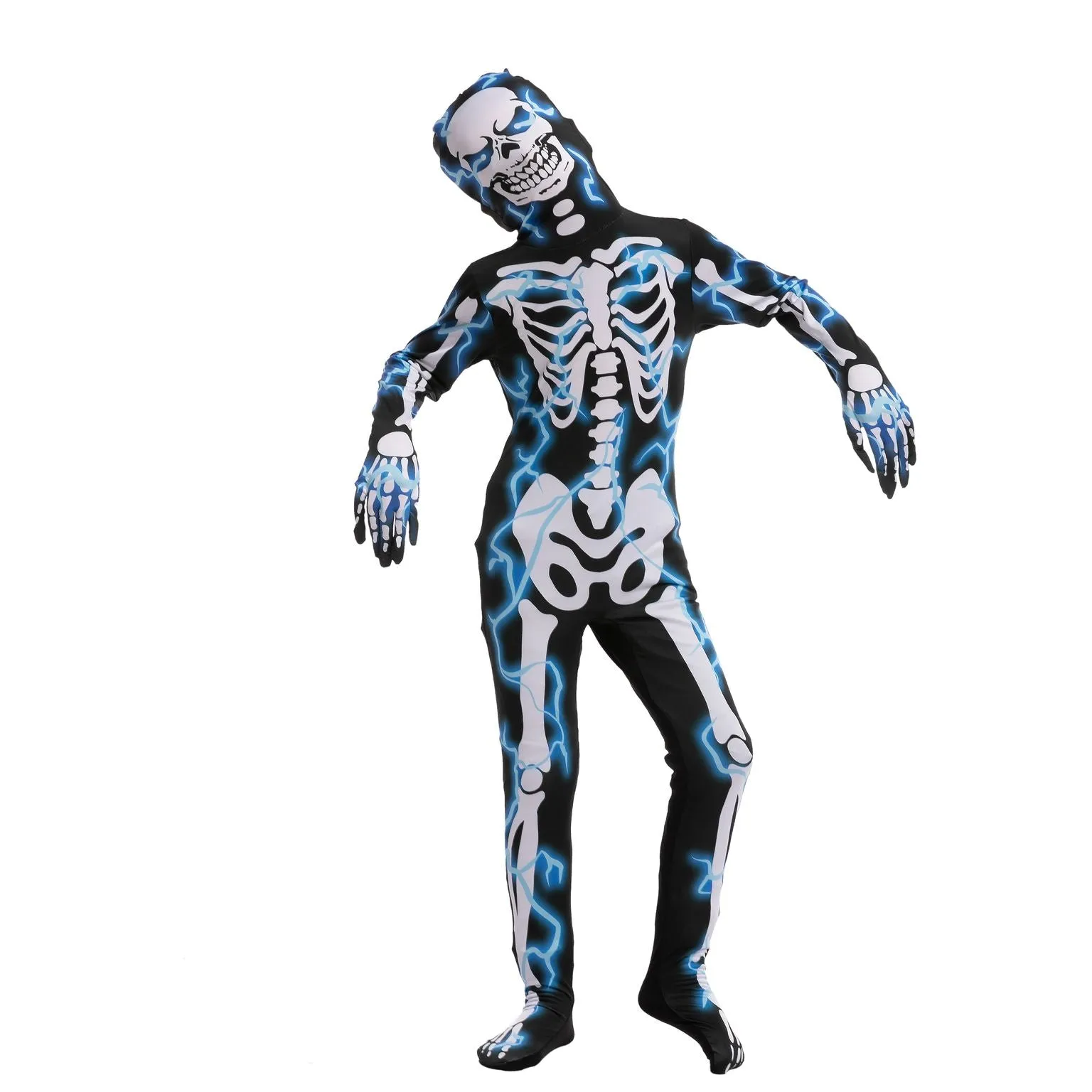 Lightning Skeleton Costume Cosplay- Child