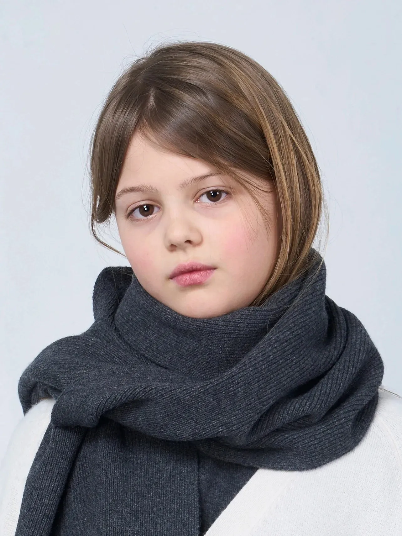 Long Cashmere Scarf Anthracite