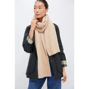 Look By M Wool Blend Rib Knit Camel Scarf (Women's)