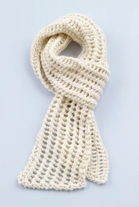 Loom  Knit Diagonal Lace Scarf