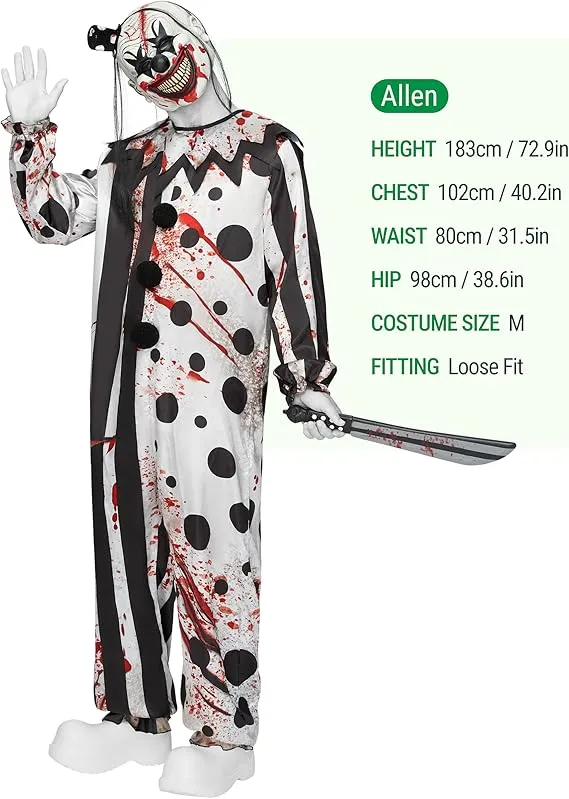 Men Scary Clown Halloween Costume